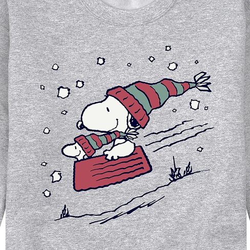 HYBRID APPAREL - Peanuts - Snoopy Sledding - Men's Crew Neck Fleece Pullover in Saudi Arabia