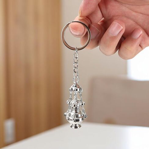 2 قطعة سلسلة مفاتيح Thurible 4.53 بوصة مبخرة مفتاح سلسلة مبخرة حلقة كاثوليكية ملحقة، فضية اللون الإيمان المسيحي هدية دينية قلادة Keyfob للسيارة، حقيبة، حلقة مفاتيح، هدايا تذكارية لتزيين الكنيسة in Kuwait
