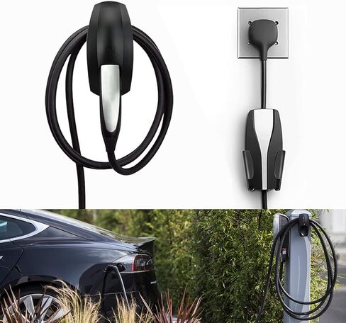 SEVEN SPARTA EV Charger Holder Wall Mount, Outdoor/Indoor Electric Vehicle Charging Nozzle Holster Dock Compatible with All J1772 EVs Wall Connector in Kuwait