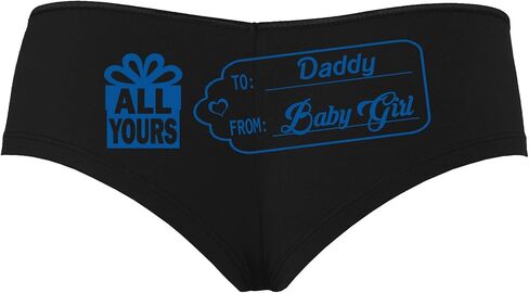 Knaughty Knickers To Daddy From BabyGirl Baby Girl Tag Black Boyshort Panties in Saudi Arabia