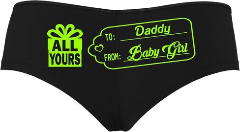 Knaughty Knickers To Daddy From BabyGirl Baby Girl Tag Black Boyshort Panties in Saudi Arabia