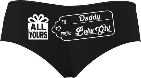 Knaughty Knickers To Daddy From BabyGirl Baby Girl Tag Black Boyshort Panties in Saudi Arabia