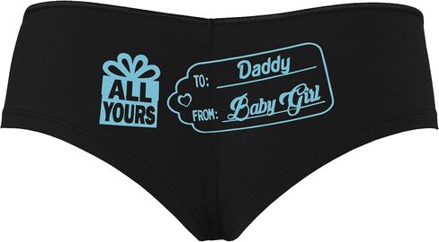 Knaughty Knickers To Daddy From BabyGirl Baby Girl Tag Black Boyshort Panties in Saudi Arabia