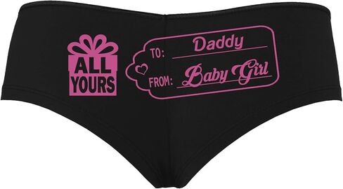 Knaughty Knickers To Daddy From BabyGirl Baby Girl Tag Black Boyshort Panties in Saudi Arabia