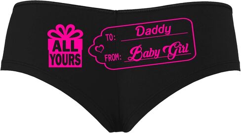 Knaughty Knickers To Daddy From BabyGirl Baby Girl Tag Black Boyshort Panties in Saudi Arabia