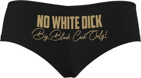 Knaughty Knickers No White Cock Big Black Cock Only BBC QOS JOS Black Boyshort Panties With Adult Design in Saudi Arabia