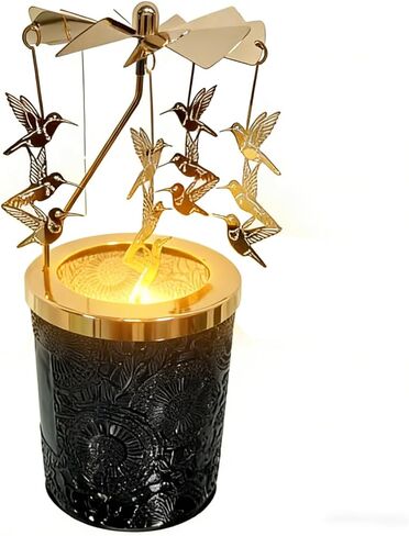 حامل شموع دوارة معطرة باللافندر من كينيرو، هدايا عيد ميلاد خفيفة للنساء، الأم، الزوجة، الصديقة، الأخت، الصديقات، (البومة الذهبية) in Kuwait
