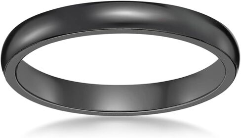 Metro Jewelry Black Zirconium Classic Band Ring for Men - 3 to 8 MM Wide Ring Size 7 to 12 in Saudi Arabia