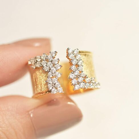 1pc Luxury Micro Paved Zircon Open Ring Fashionable Unique Gifts for Men and Women Perfect for Date Night and Party Wear Elegant Jewelry Accessories in Saudi Arabia
