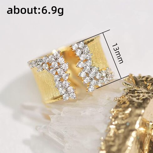 1pc Luxury Micro Paved Zircon Open Ring Fashionable Unique Gifts for Men and Women Perfect for Date Night and Party Wear Elegant Jewelry Accessories in Saudi Arabia