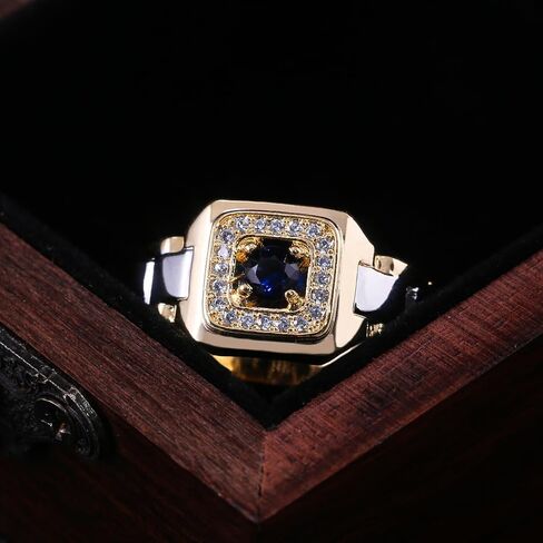 Watch Shaped Two Tone Design Rings for Men Fashion Wedding Band Accessories in Saudi Arabia