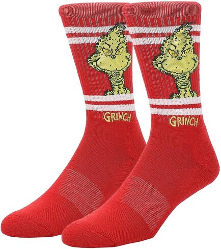 جوارب Bioworld Dr Seuss The Grinch الرياضية ذات التصميم المخطط in Kuwait