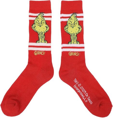 جوارب Bioworld Dr Seuss The Grinch الرياضية ذات التصميم المخطط in Kuwait