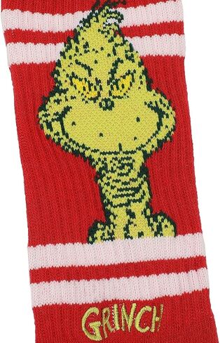 جوارب Bioworld Dr Seuss The Grinch الرياضية ذات التصميم المخطط in Kuwait