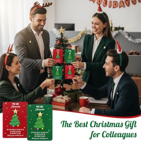 Christmas Employee Appreciation Gifts Star Pin Inspirational Greeting Card for Coworker Teacher Recognition in Saudi Arabia