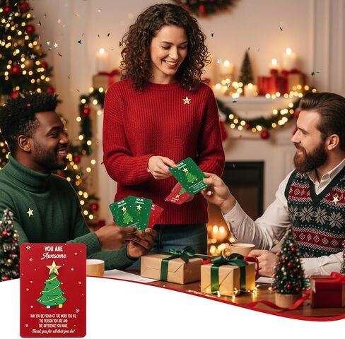 Christmas Employee Appreciation Gifts Star Pin Inspirational Greeting Card for Coworker Teacher Recognition in Saudi Arabia