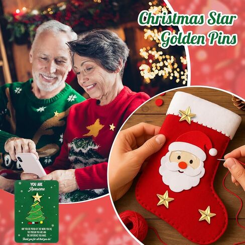 Christmas Employee Appreciation Gifts Star Pin Inspirational Greeting Card for Coworker Teacher Recognition in Saudi Arabia
