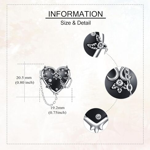 MONGAS Witches Heart Pin Brooch Sterling Silver Witch Black Brooch Pin Gothic Heart Jewelry Gifts for Women in Saudi Arabia