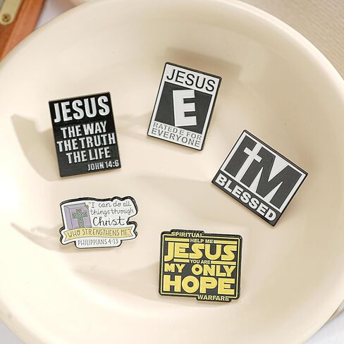 12Pcs Christian Enamel Pins Jesus Pins for Backpacks Bible Covers Hats Faith Based Lapel Pins with Cross and Bible Verse Inspirational Gifts for Church Members Baptism Youth Group in Kuwait