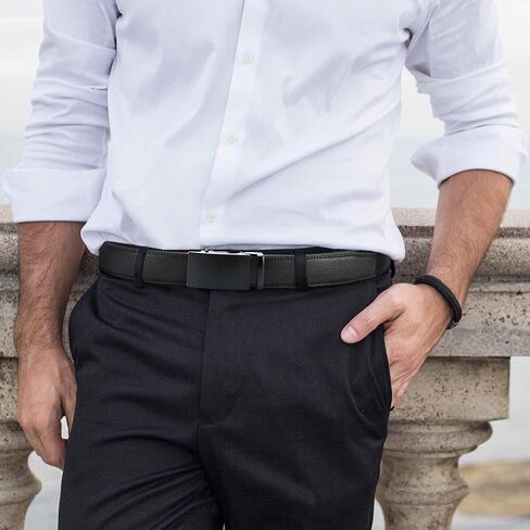Men's Ratchet Leather Belt Leather 1 3/8" for Casual Golf Dress Pants Shirts, Adjustable Fit, Comfortable and Easy To Use in Saudi Arabia