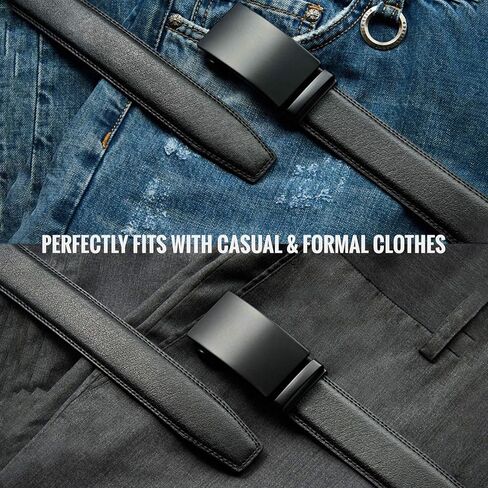 Men's Ratchet Leather Belt Leather 1 3/8" for Casual Golf Dress Pants Shirts, Adjustable Fit, Comfortable and Easy To Use in Saudi Arabia