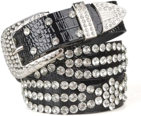 Women's Y2K Rhinestone Rivet Belt - Hip Hop Punk Street Dance Fashion in Saudi Arabia