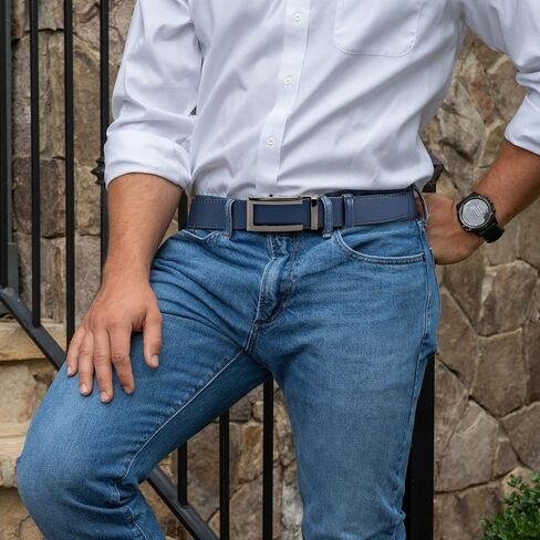 Leather Ratchet Belt Men - 2 Pack-Click Mens Belts Casual Accessories for Every Occasion (35mm) in Saudi Arabia
