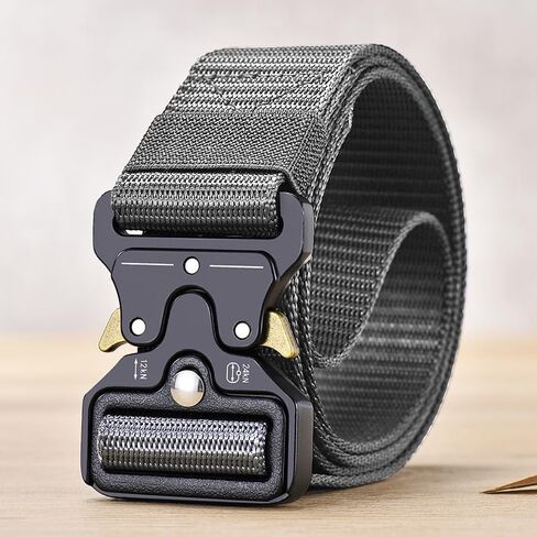 Tactical Belts for Men Military Style Work Hiking Riggers Web Gun Belt with Heavy Duty Quick Release Metal Buckle125cm in Saudi Arabia