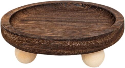 Small Wooden Riser Wooden Pedestal for Display Tray Display Riser for Entry Table Farmhouse Kitchen Tabletop Centerpieces , Round 12.9x4cm in Kuwait