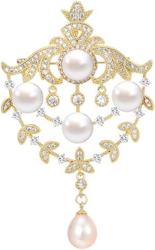 Elegant Delicate Statement Pearl Brooches and Pins for Women Classy Simple High End Broach for Designer Ladies in Saudi Arabia