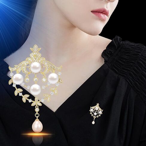 Elegant Delicate Statement Pearl Brooches and Pins for Women Classy Simple High End Broach for Designer Ladies in Saudi Arabia