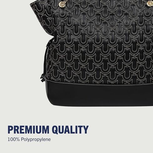 True Religion Tote Bag, Cinch Side Soft Logo Purse with Horseshoe Stitch Pattern, Chain Straps and Gold Hardware in Saudi Arabia