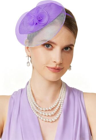BABEYOND Fascinators Hats for Women - Tea Party Hat Kentucky Fascinator Derby Flower Mesh Pillbox Hat for Bridal Wedding in Saudi Arabia
