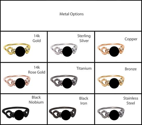 Selenite 6mm Bead Ring in Stainless Steel- Silver-Bronze-Copper- Black Iron-Titanium-Niobium-14K Gold-14K Rose Gold Hand Hammered Ring Sizes 4-16 in Saudi Arabia