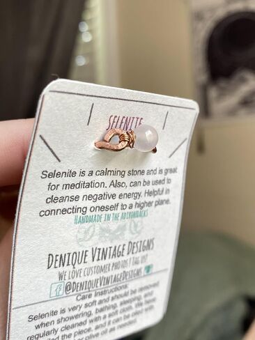 Selenite 6mm Bead Ring in Stainless Steel- Silver-Bronze-Copper- Black Iron-Titanium-Niobium-14K Gold-14K Rose Gold Hand Hammered Ring Sizes 4-16 in Saudi Arabia
