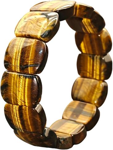 Yellow Tiger Eye Stone Bracelet Natural Crystal Stretch Bracelet Gift for Men Christmas Birthday Energy Healing Bring Happiness Luck Wealth in Saudi Arabia