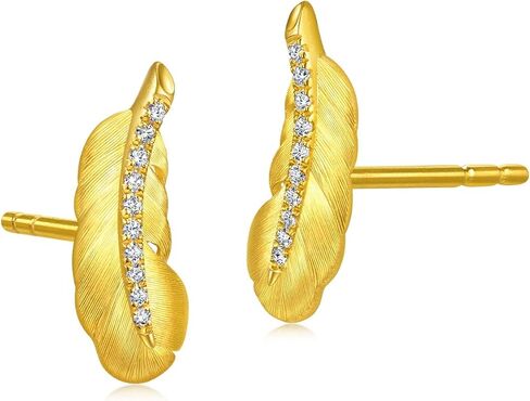 CHOW SANG SANG 999 Gold Love Decode Feather-Shaped Design Earring for Women 95956E in Saudi Arabia