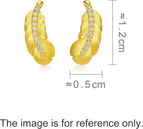 CHOW SANG SANG 999 Gold Love Decode Feather-Shaped Design Earring for Women 95956E in Saudi Arabia