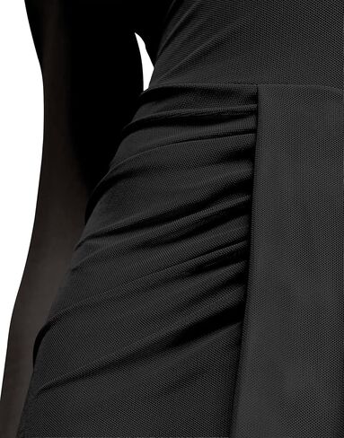 Cosonsen Women’s Bodycon Dress Mesh Long Sleeve Open Back Maxi Dresses with Sash in Saudi Arabia