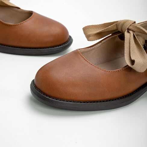 Women's Mary Jane Shoes Low Block Heel Pumps Lace Up Round Closed Toe Shoes Comfortable Casual Office Work Walking in Saudi Arabia