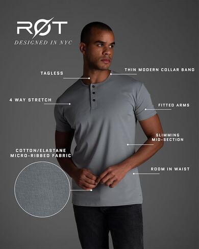 تي شيرت أصلي للرجال من Rule Of Threads بحاشية كلاسيكية من Henley in Kuwait