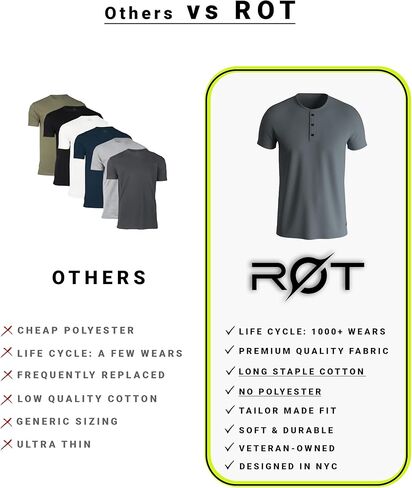 تي شيرت أصلي للرجال من Rule Of Threads بحاشية كلاسيكية من Henley in Kuwait