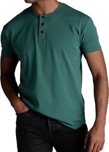 تي شيرت أصلي للرجال من Rule Of Threads بحاشية كلاسيكية من Henley in Kuwait