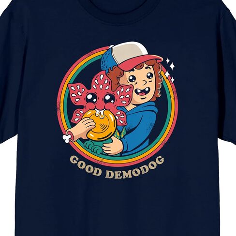 Stranger Things Good Demodog Adult Navy Crew Neck Short Sleeve T-Shirt in Saudi Arabia