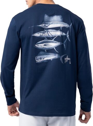 Guy Harvey Men’s Long Sleeve Lightweight Cotton Fishing Graphic T-Shirt in Saudi Arabia