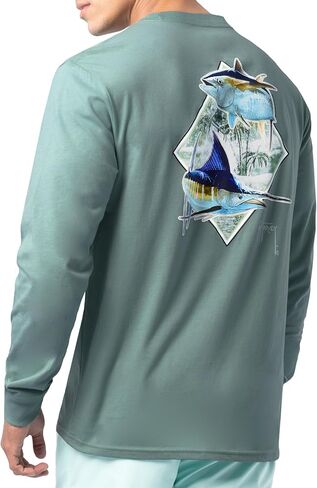 Guy Harvey Men’s Long Sleeve Lightweight Cotton Fishing Graphic T-Shirt in Saudi Arabia