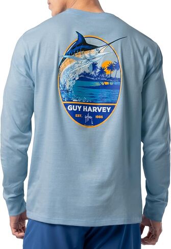 Guy Harvey Men’s Long Sleeve Lightweight Cotton Fishing Graphic T-Shirt in Saudi Arabia
