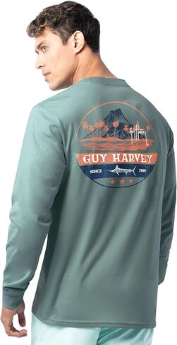 Guy Harvey Men’s Long Sleeve Lightweight Cotton Fishing Graphic T-Shirt in Saudi Arabia