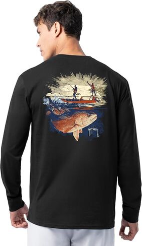 Guy Harvey Men’s Long Sleeve Lightweight Cotton Fishing Graphic T-Shirt in Saudi Arabia