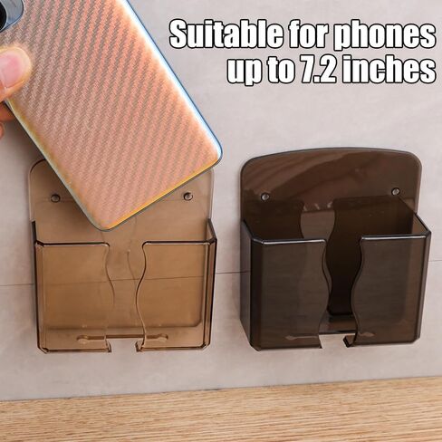 Punch Free Wall Mounted Storage Box - TV Air Conditioning Remote Control Organizers Shelf,Transparent Brown in Saudi Arabia